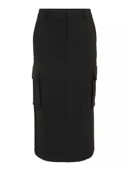 Юбка миди YAS Petite Skirt POCKA, черный