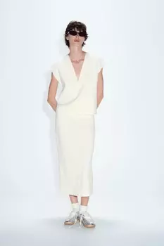 Юбка миди ZARA, экрю