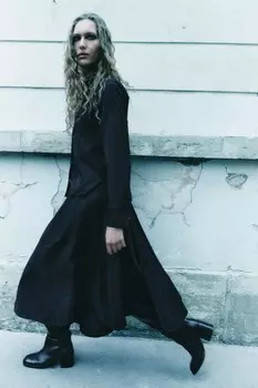 Юбка миди ZARA, черный