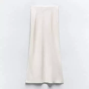 Юбка-миди Zara Satin, экрю