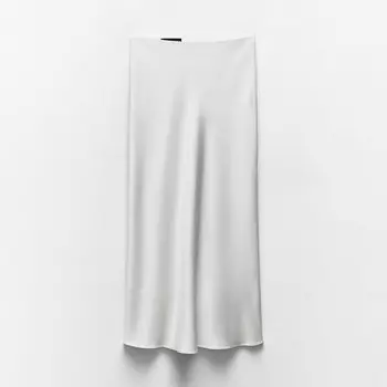 Юбка-миди Zara Satin, белый