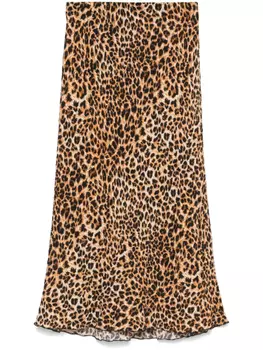 Юбка миди Zarina Nanushka, коричневый