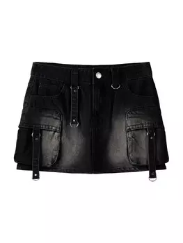 Юбка мини Bershka Skirt, черный