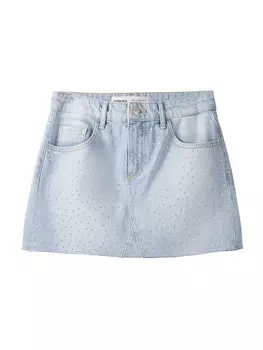 Юбка мини Bershka Skirt, светло-синий