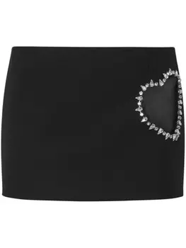 Юбка мини Cady Heart с вырезами Philipp Plein, черный