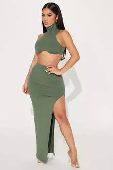 Юбка мини Fashion Nova ZDST1790, оливковый