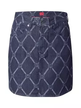 Юбка мини HUGO Skirt Gebisi, цвет navy/pastel blue