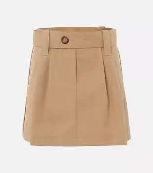 Юбка-мини из габардина с поясом Moncler, 235 - Beige