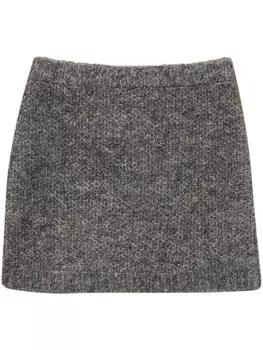 Юбка мини из ткани букле TWINSET, серый