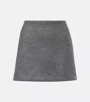 Юбка-мини из вирджинской шерсти Poggio Sportmax, Grigio