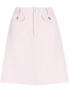 Юбка мини из вирджинской шерсти с завышенной талией Giambattista Valli, розовый