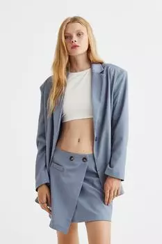 Юбка мини-конверт H&amp;M, синий голубь