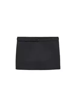 Юбка мини MANGO Skirt slipa, черный