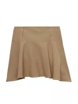 Юбка мини MANGO Skirt Tartufo, светло-коричневый