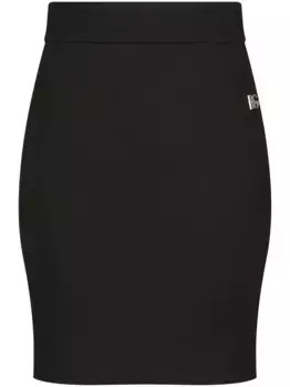 Юбка мини Milano в рубчик с логотипом DG DOLCE & GABBANA, черный