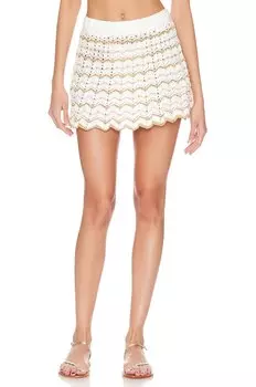 Юбка мини My Beachy Side Hand Crochet Chevron Pattern, цвет Snow White