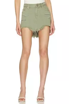 Юбка мини One Teaspoon Junkyard Relaxed Denim, цвет Super Khaki