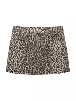 Юбка мини Pull&Bear Skirt, серо-коричневый