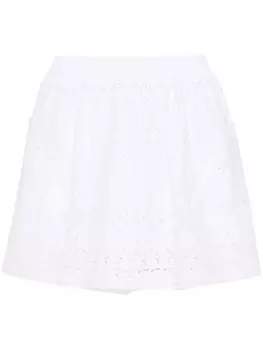 Юбка мини с английской вышивкой Ermanno Scervino, белый