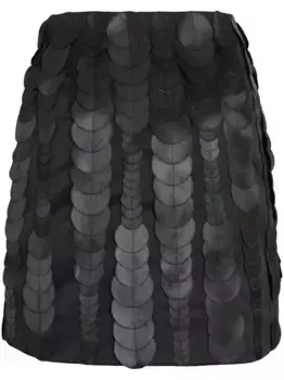 Юбка мини с аппликацией Gloria Coelho, черный