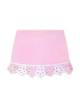 Юбка мини с цветочной аппликацией Nessi Byrd Kids, розовый