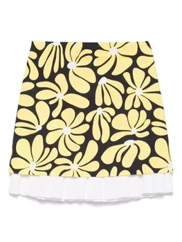 Юбка мини с цветочным принтом MSGM, желтый
