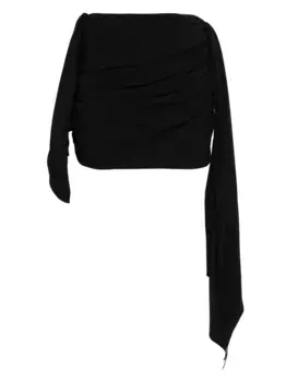 Юбка мини с драпировкой The Attico, черный