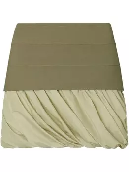 Юбка мини с драпировкой Tory Burch, зеленый