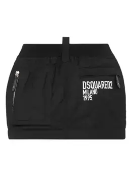 Юбка мини с логотипом DSQUARED2, черный