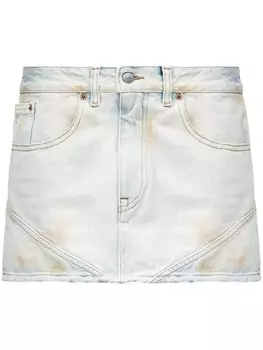 Юбка мини с нашивкой-логотипом MM6 Maison Margiela, синий