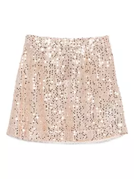 Юбка мини с пайетками Ermanno Scervino, нейтральный