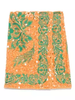 Юбка мини с пайетками ETRO, оранжевый