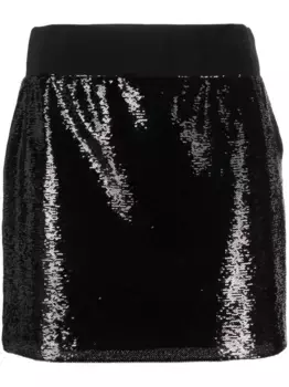 Юбка мини с пайетками TOM FORD, черный