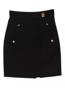 Юбка мини с пуговицами Elisabetta Franchi, черный
