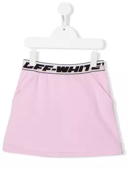 Юбка мини с вышитым логотипом Off-White Kids, розовый