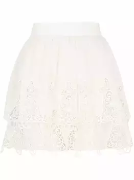 Юбка мини с вышивкой DOLCE & GABBANA, белый