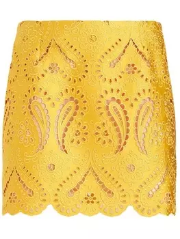 Юбка мини с вышивкой ETRO, желтый