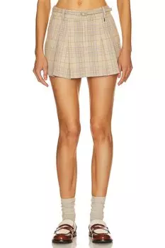 Юбка мини Song of Style Ansley Pleated, цвет Camel Multi Check
