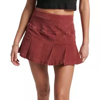 Юбка мини Superdry Vintage Cord Pleat, красный