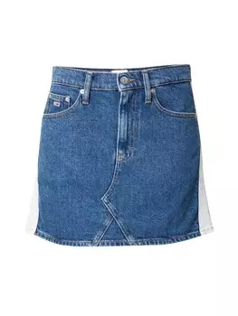 Юбка мини Tommy Jeans Skirt Izzie, синий деним