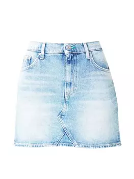 Юбка мини Tommy Jeans Skirt Izzie, синий деним