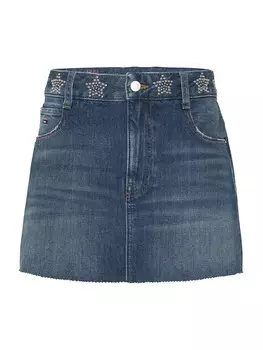 Юбка мини Tommy Jeans Skirt, синий деним