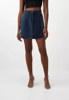 Юбка мини VMTESSA SKIRT RhineS MIX Vero Moda, цвет medium blue