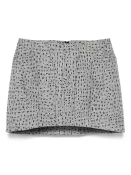 Юбка мини в горох Mugler, серый