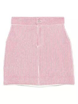 Юбка мини в полоску Barrie, красный