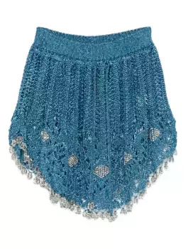 Юбка мини в технике кроше Rabanne, синий