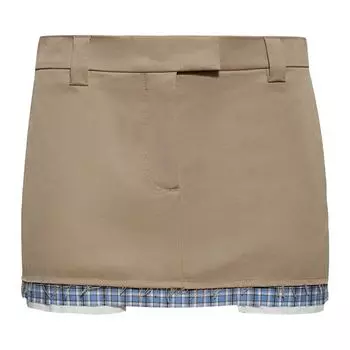 Юбка Miu Miu Chino Mini Skirt 'Cord', желто-коричневый