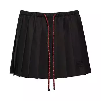 Юбка Miu Miu Pleated Batavia Skirt 'Ebony', черный