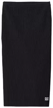 Юбка Miu Miu Viscose Skirt 'Black', черный