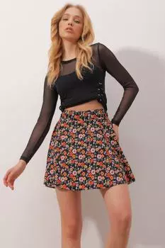 Юбка - Многоцветный - Мини Trend Alaat Stili, разноцветный